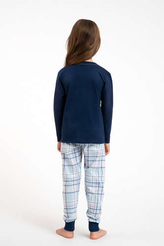 Pijama Glamour Niñas Moda Italiana - azul marino/estampado