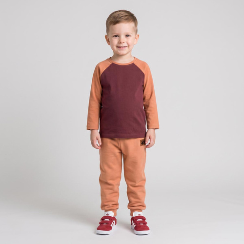 228143 Nicol FARMA Camiseta raglán para niño algodón marrón oscuro