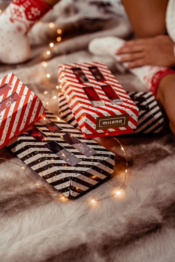 Set de Navidad para mujer Milena 0811.016 - algodón 3 pares de calcetines en caja