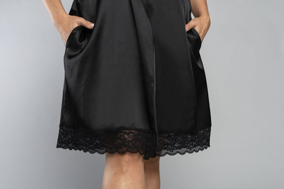 Touch Albornoz de manga corta Moda Italiana - negro