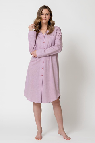 Camisón Olimpia 1794 Leveza rosa 100% algodón con botones