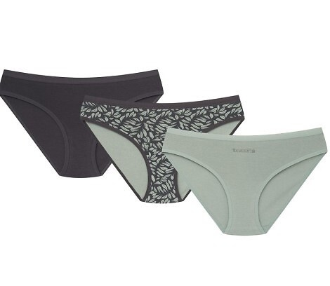 36508-K082 Henderson Braga de bikini de algodón grafito-oliva para mujer, paquete de 3