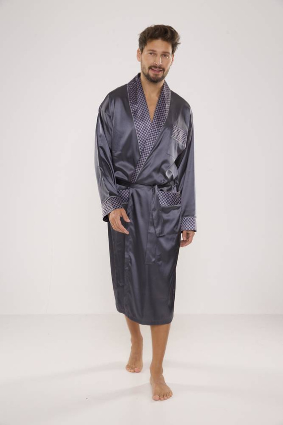 940 Albornoz de satén para hombre Forex - gris