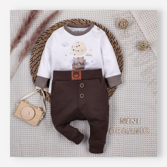 ABN-5541 Blusa para bebé Nini Happy Animals de algodón orgánico - costura sin níquel, ecológica, producción polaca