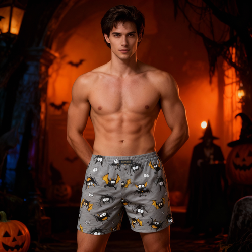 001/182 011/182 Calzoncillos bóxer de algodón Cornette Classic para hombre con divertido estampado gris