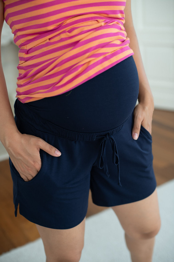 Milk & Love pantalones cortos premamá de viscosa azul marino para verano