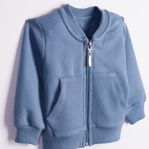 228273 Nicol FARMA Sudadera bomber para niño azul algodón