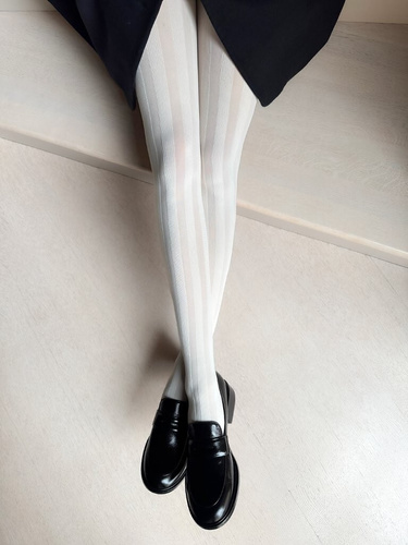 Veneziana Linea Arte 40 den medias - microfibra, diseño de moda a rayas