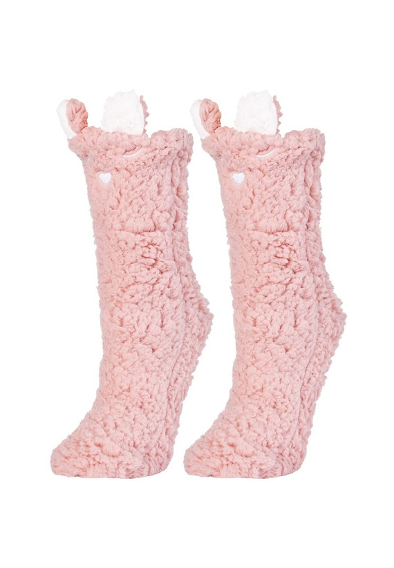 Moraj calcetines de las mujeres CDC1600-001 blanco rosa- puffy, smiley y ABS antideslizante